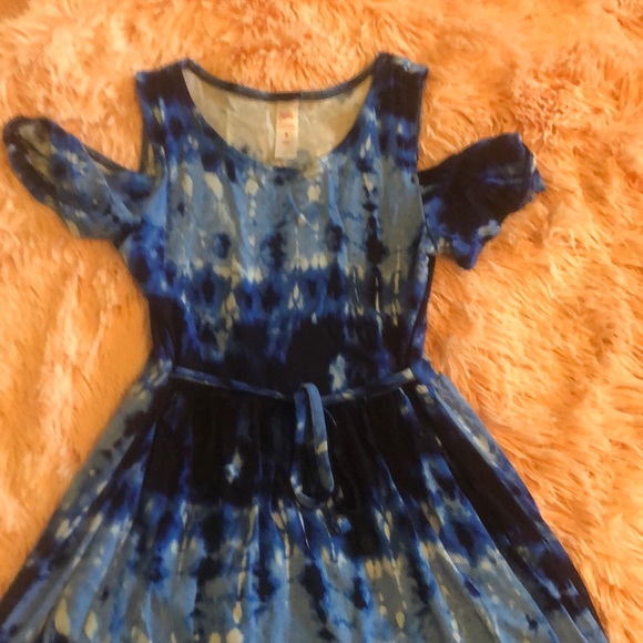 Girls Justice blue tie-dye dress - Picture 2 of 3